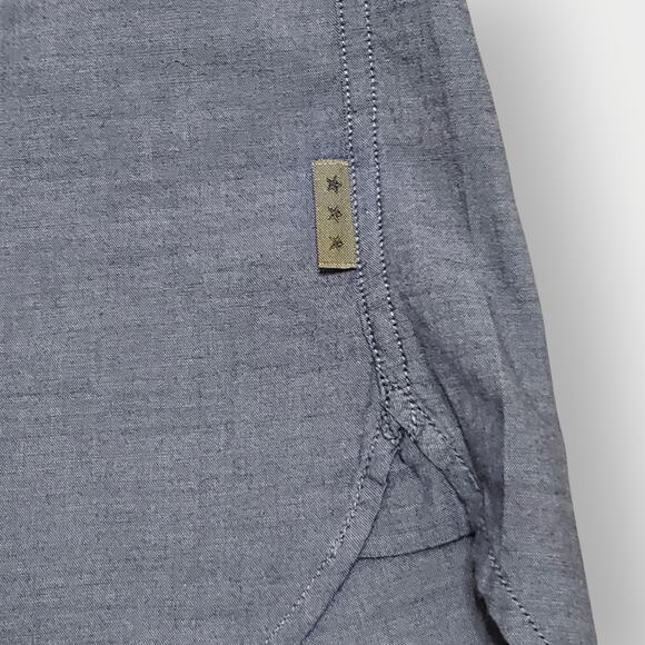 John Varvatos Cotton Button Up Shirt Chambray Blue Sz Lg Career Preppy Business - Picture 9 of 16